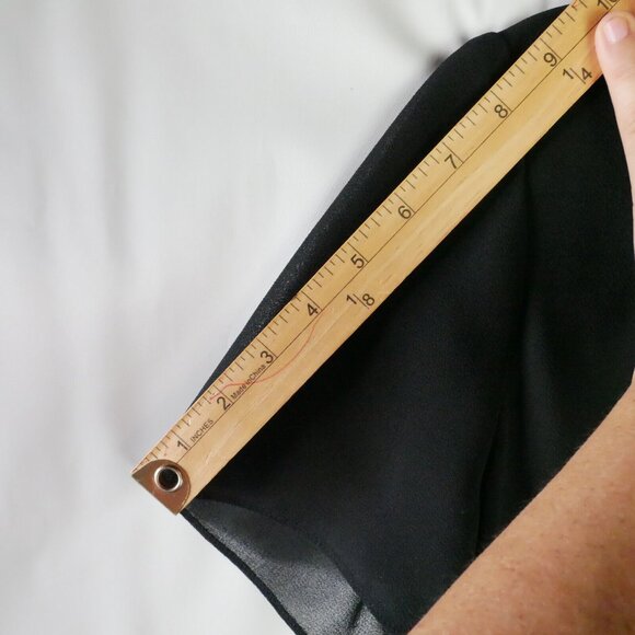 S.L. Fashions Petite Womens Size 14P Black Layered Semi Sher Blouse Pad Shoulder - Picture 13 of 15